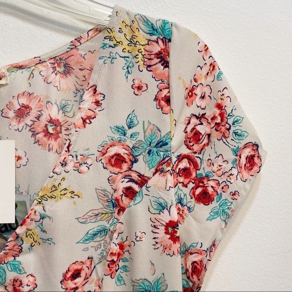 S.o.r.a.d. NWT Women's Floral Tie Back Button Front Short Sleeve Dress L - Picture 4 of 7